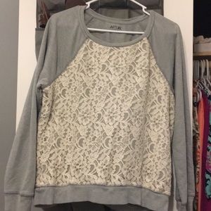 Selling this lace and grey sweater for cheep